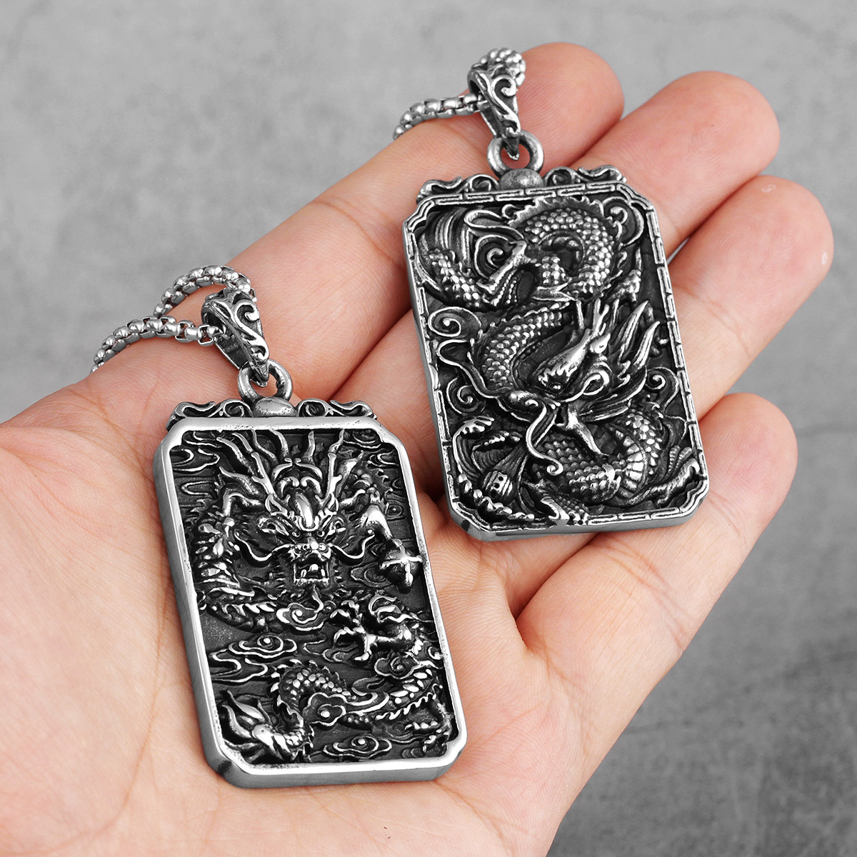 Ethnic Fashion Meaning - Chinese Draak Goede Betekenis Amulet Rvs