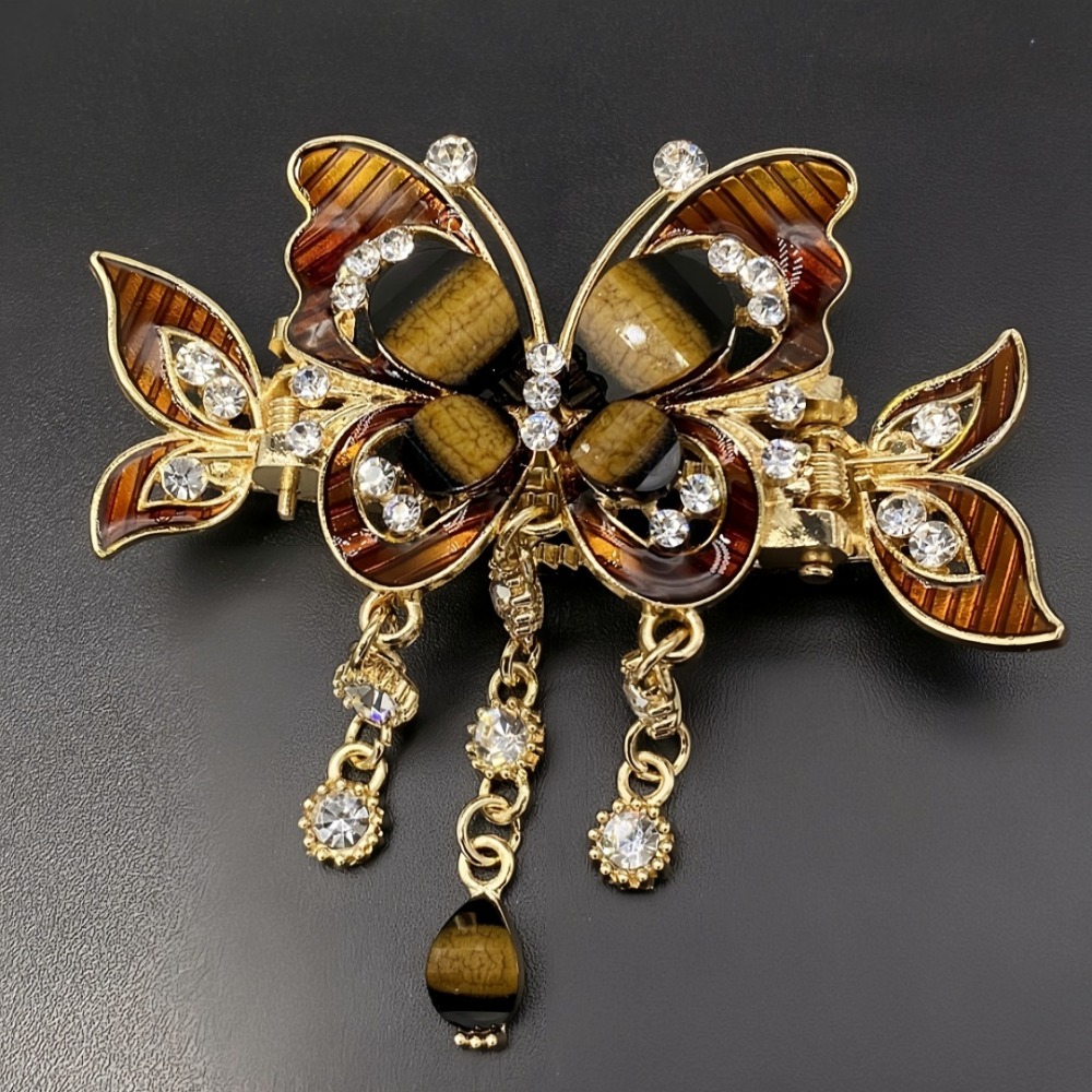Ethnic Fashion Designers - Elegant ontwerp Strass vlinder haarspeld Kwastje
