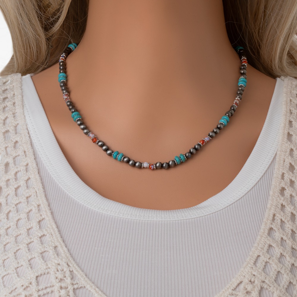 Ethnic Fashion Shoot - Retro etnische stijl handgespleten turquoise oranje