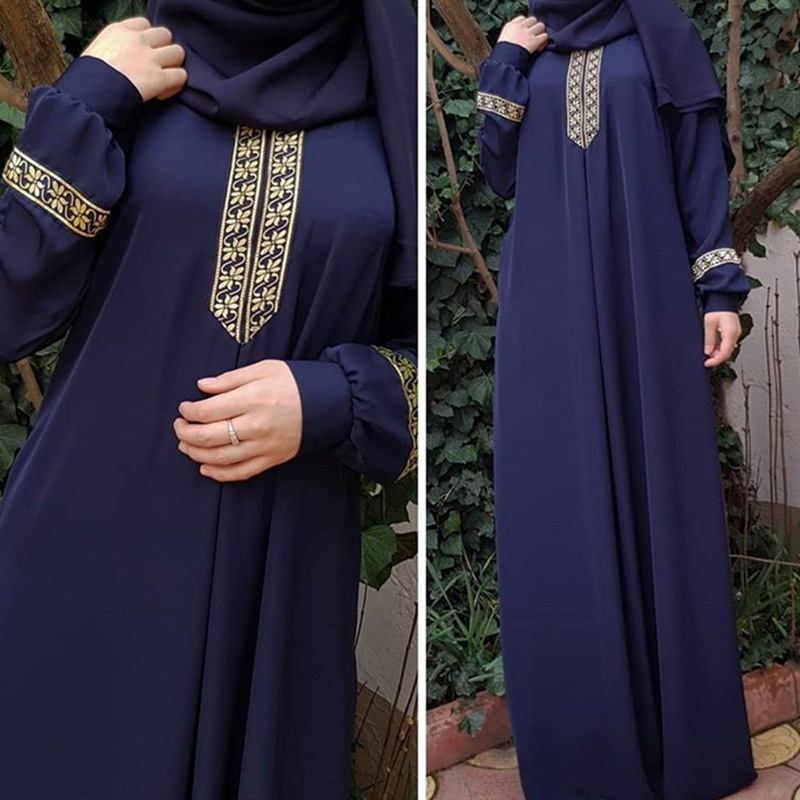 Ethnic Gown - Moslim Etnische Stijl Print Abaya Plus