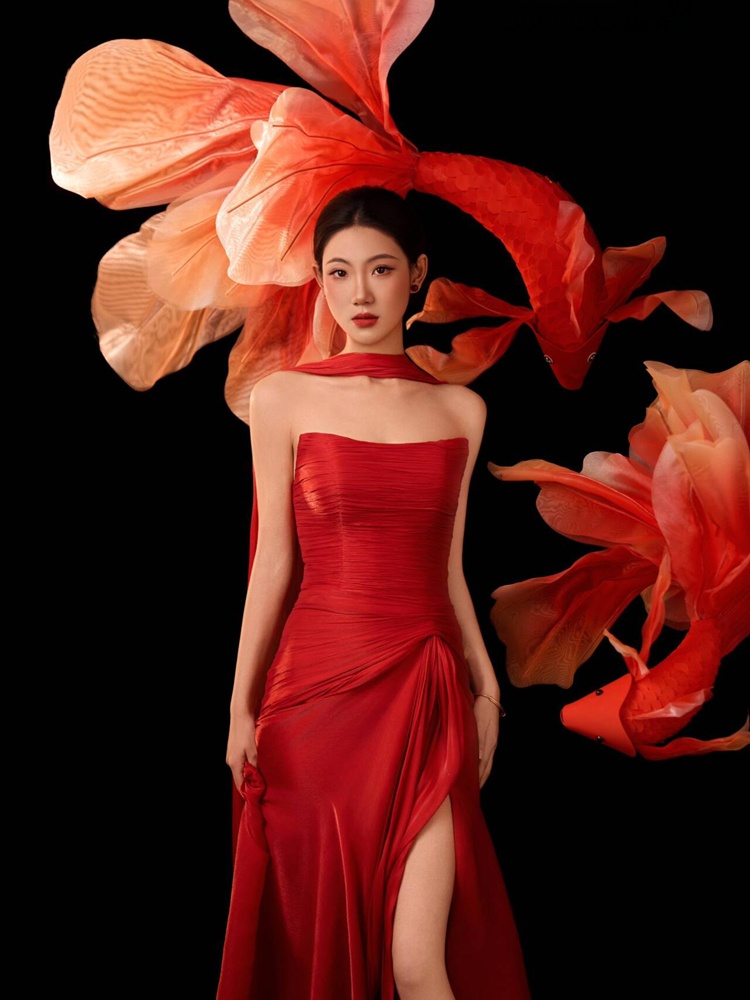 Ethnic Fashion Shoot - 2026 Nieuwjaar Rode Gelukskarper Chinese stijl