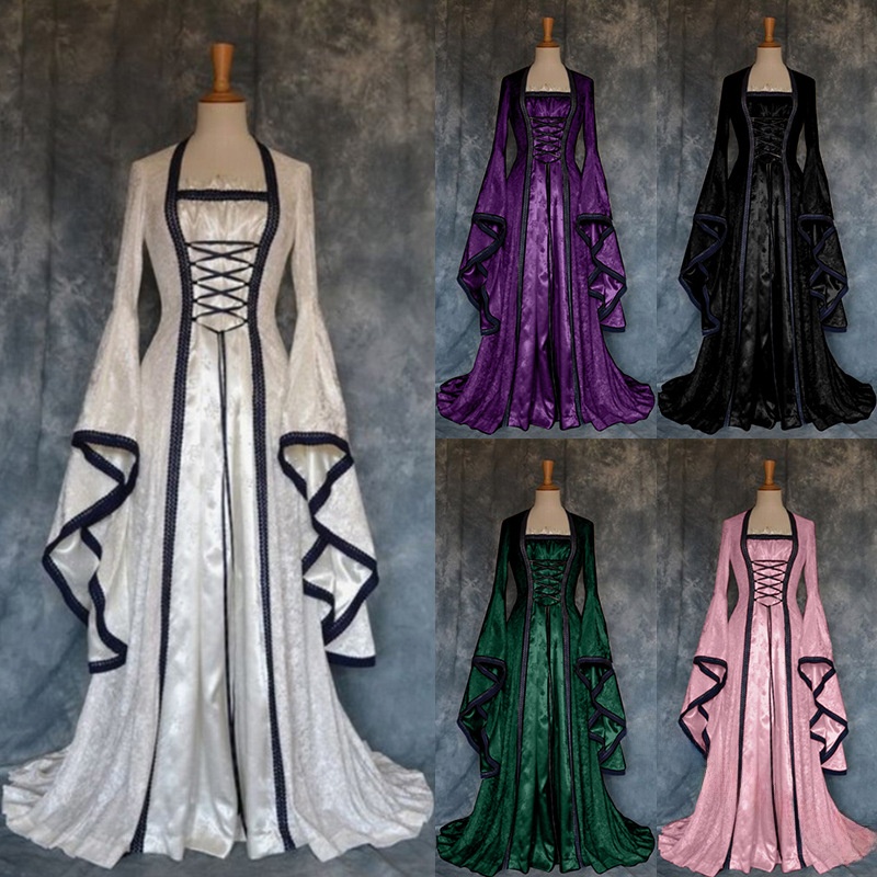 Ethnic Gown - Retro Middeleeuwse Hofjurk Damesjurk Rokken Bell