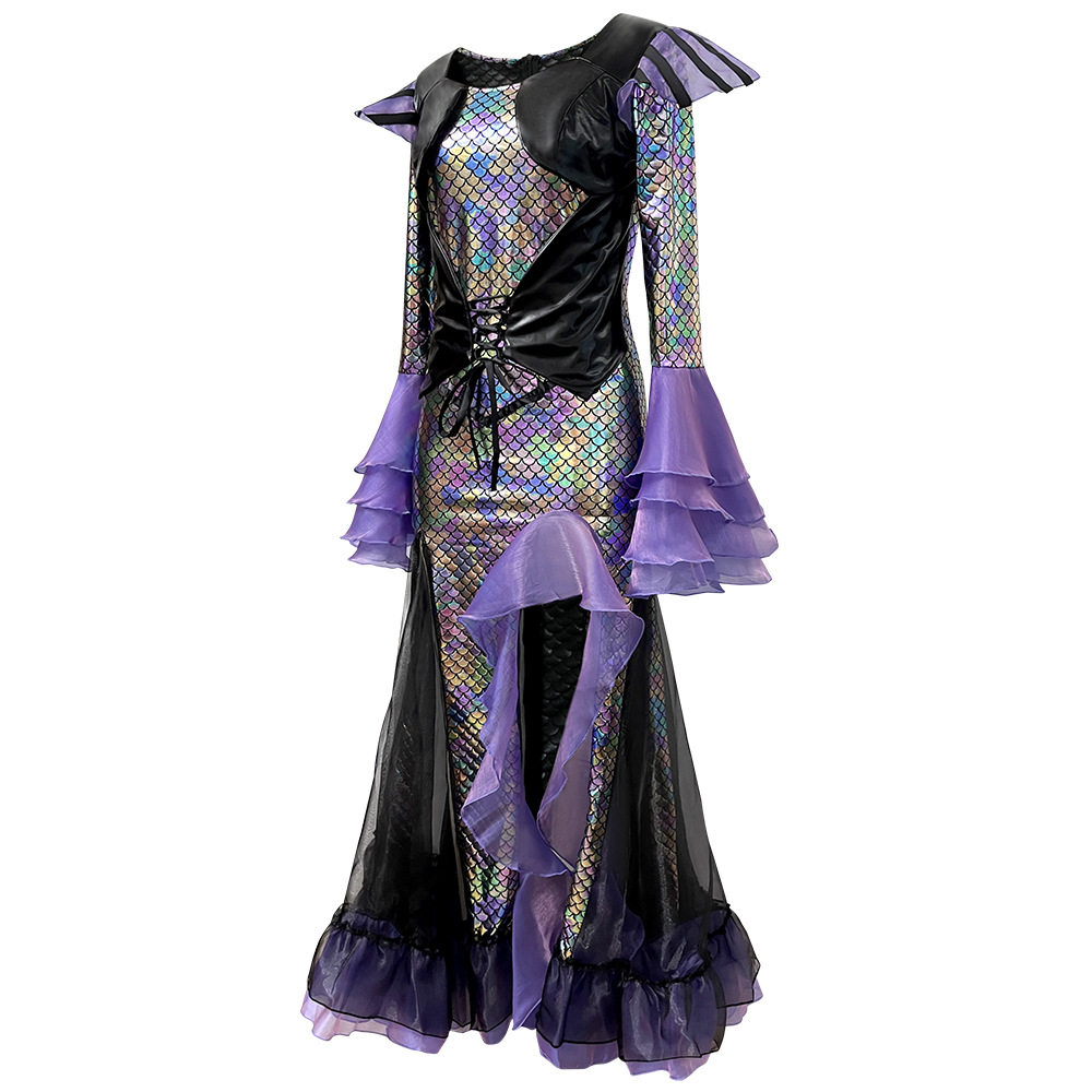 Ethnic Gown - Donkere zeemeermin lange jurk kostuum dames