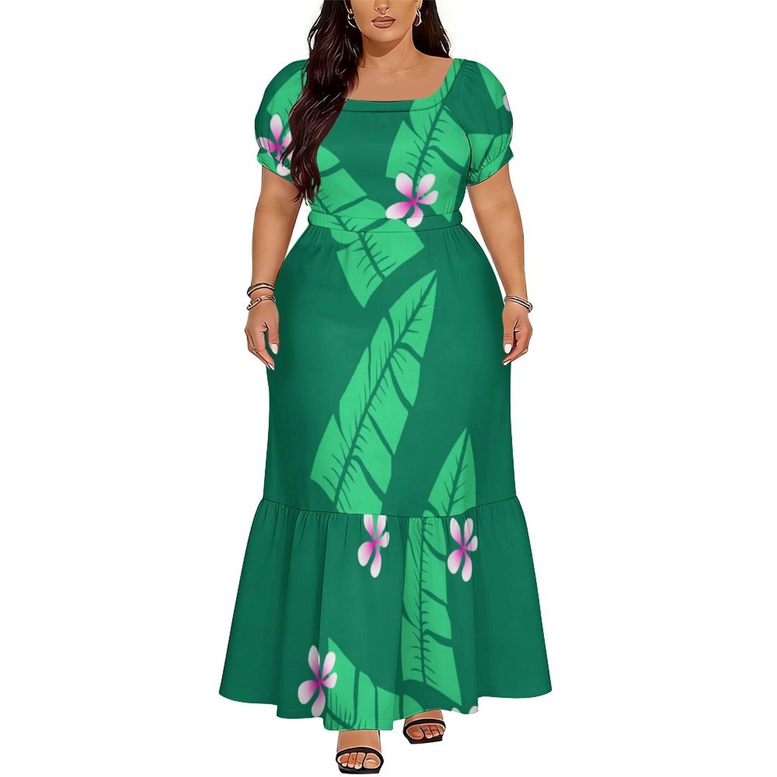 Ethnic Gown - Comfortabele damesjurk met korte mouwen in