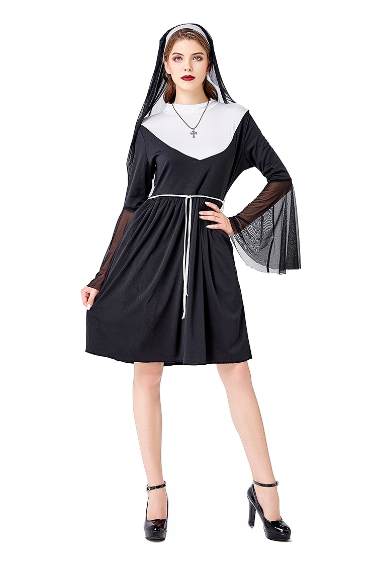 Zwart Nonnenkostuum Halloween  - Ethnic Fashion Wear recensie en prijs