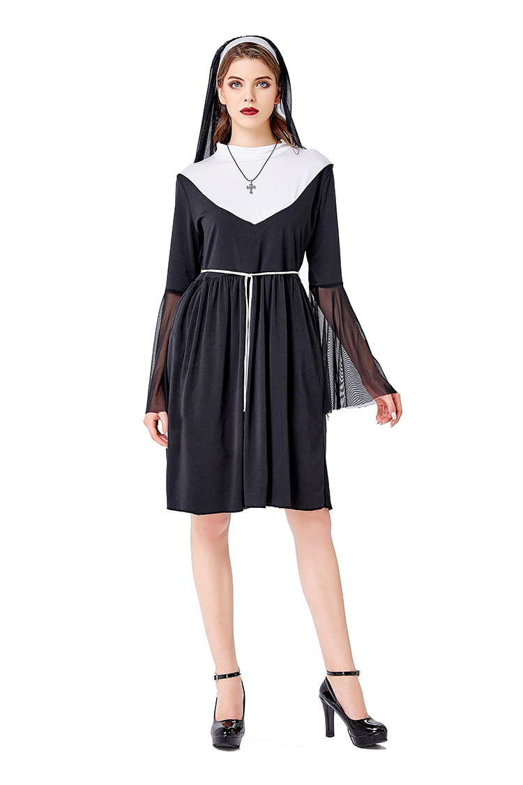 Zwart Nonnenkostuum Halloween  - Ethnic Fashion Wear recensie en prijs