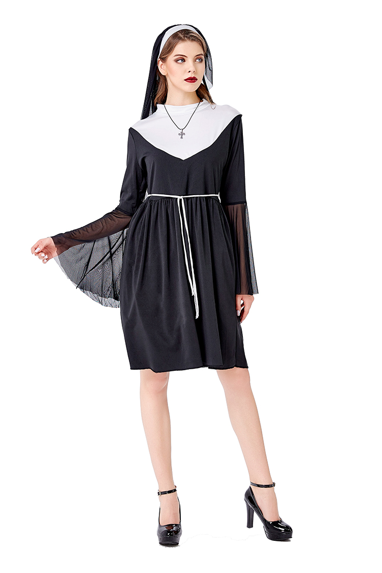 Zwart Nonnenkostuum Halloween  - Ethnic Fashion Wear recensie en prijs