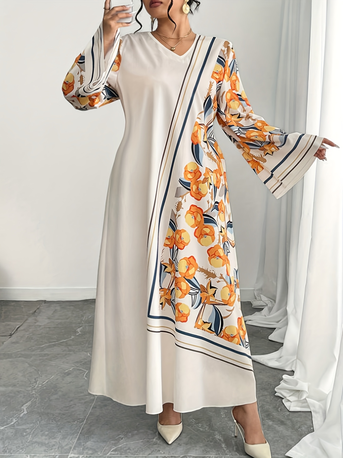Plus size modieuze damesjurk u - Ethnic Gown recensie en prijs